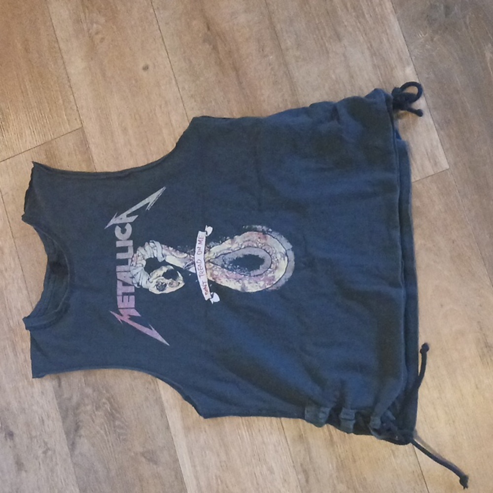 Top Shop Metallica Graphic "Don't Tread On Me" Muscle Tee Size US 8 - Picture 10 of 11